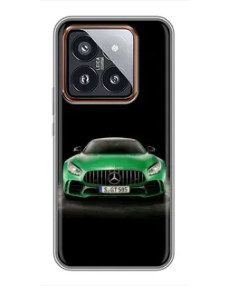 Чехол для Xiaomi 14 Pro с картинкой «Mercedes — неоновый лого» Чехол для Xiaomi 14 Pro с картинкой «Mercedes — неоновый лого»