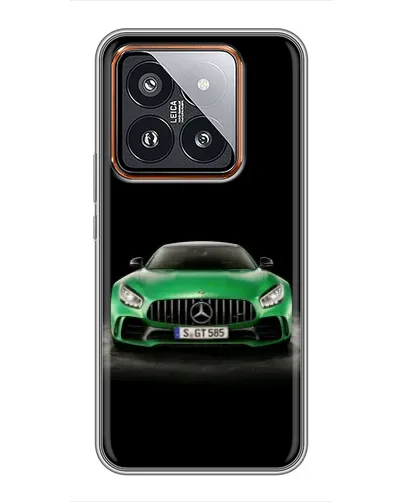 Чехол для Xiaomi 14 Pro с картинкой «Mercedes — неоновый лого»