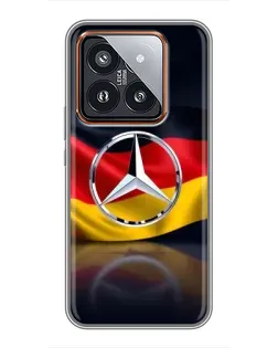 Чехол для Xiaomi 14 Pro с картинкой «Mercedes — флаг Германии» Чехол для Xiaomi 14 Pro с картинкой «Mercedes — флаг Германии»