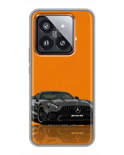Чехол для Xiaomi 14 Pro с картинкой «Оранжевый Mercedes AMG»