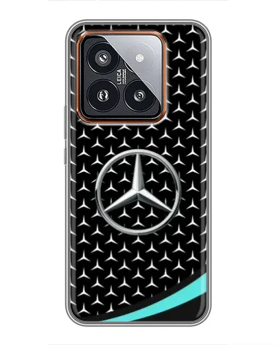 Чехол для Xiaomi 14 Pro с картинкой «Mercedes — бирюзовый акцент»
