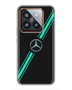 Чехол для Xiaomi 14 Pro с картинкой «Спортивные линии Mercedes» Чехол для Xiaomi 14 Pro с картинкой «Спортивные линии Mercedes»