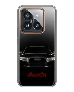 Чехол для Xiaomi 14 Pro с картинкой «Audi — градиентный контур» Чехол для Xiaomi 14 Pro с картинкой «Audi — градиентный контур»
