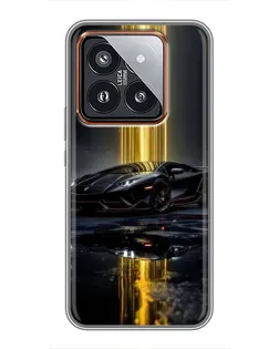 Чехол для Xiaomi 14 Pro с картинкой «Ночной Lamborghini драйв»