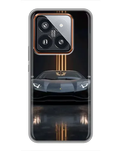 Чехол для Xiaomi 14 Pro с картинкой «Lamborghini золотые линии»
