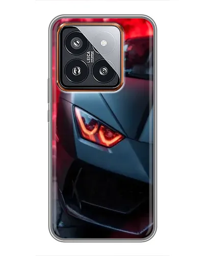 Чехол для Xiaomi 14 Pro с картинкой «Lamborghini красное сияние»