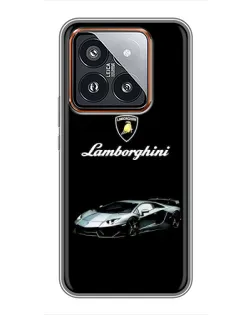 Чехол для Xiaomi 14 Pro с картинкой «Логотип Lamborghini классика»