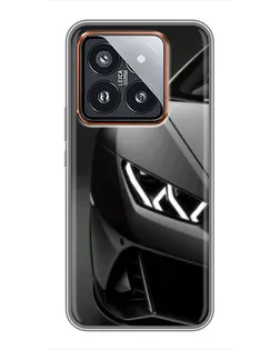 Чехол для Xiaomi 14 Pro с картинкой «Lamborghini фары детализация»