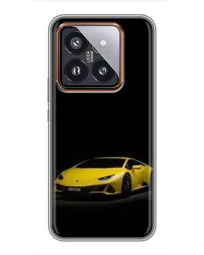 Чехол для Xiaomi 14 Pro с картинкой «Lamborghini желтый акцент»