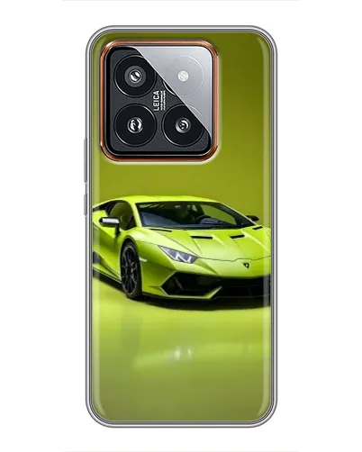 Чехол для Xiaomi 14 Pro с картинкой «Салатовый Lamborghini Huracan»
