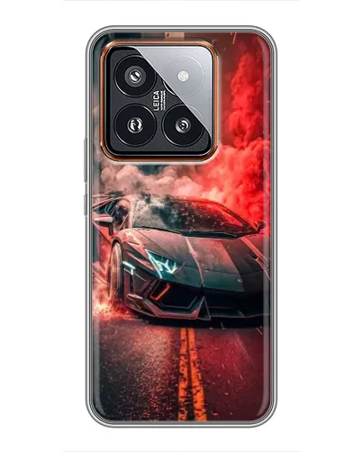 Чехол для Xiaomi 14 Pro с картинкой «Lamborghini красный дым»