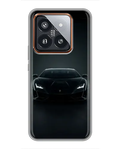 Чехол для Xiaomi 14 Pro с картинкой «Черный Lamborghini Aventador»