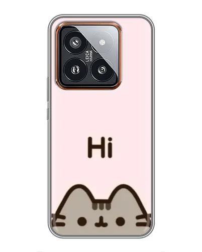 Чехол для Xiaomi 14 Pro с картинкой «Пушин говорит Hi»