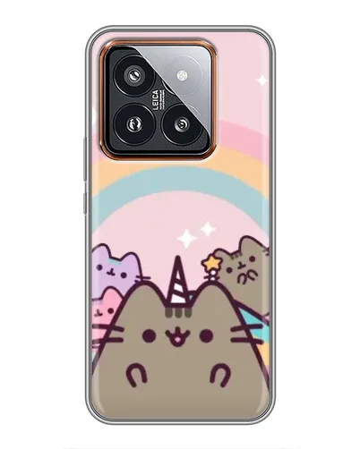 Чехол для Xiaomi 14 Pro с картинкой «Единорог Pusheen»