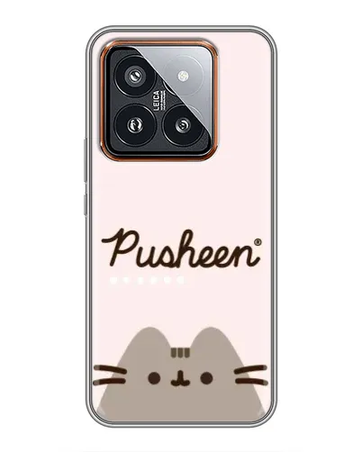 Чехол для Xiaomi 14 Pro с картинкой «Pusheen логотип»
