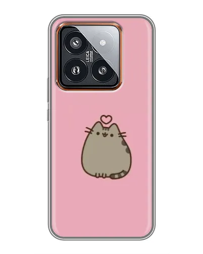 Чехол для Xiaomi 14 Pro с картинкой «Pusheen сердце»