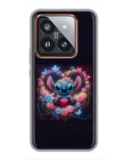Чохол для Xiaomi 14 Pro з картинкою «Stitch у квітах» Чохол для Xiaomi 14 Pro з картинкою «Stitch у квітах»