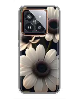 Чехол для Xiaomi 14 Pro с картинкой «Белые маргаритки макро»