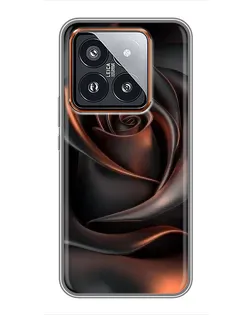 Чехол для Xiaomi 14 Pro с картинкой «Шелковая черная роза»