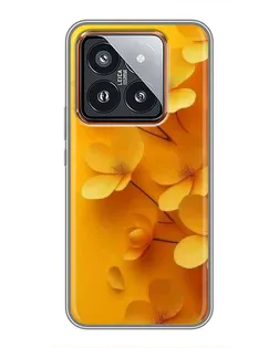 Чехол для Xiaomi 14 Pro с картинкой «Золотые лепестки»