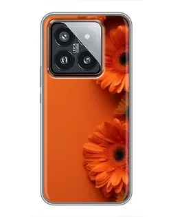 Чехол для Xiaomi 14 Pro с картинкой «Оранжевые герберы»