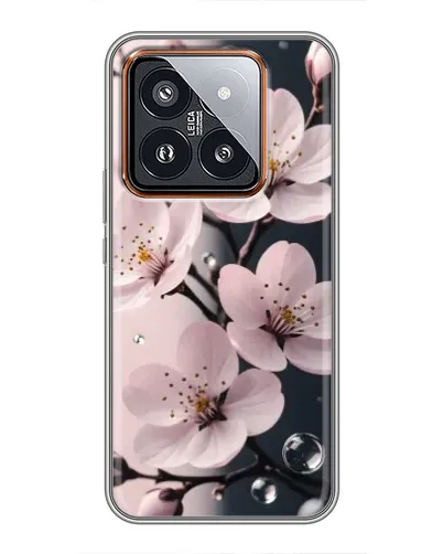 Чехол для Xiaomi 14 Pro с картинкой «Нежная сакура и капли» Чехол для Xiaomi 14 Pro с картинкой «Нежная сакура и капли»