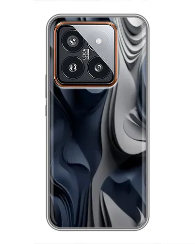 Чехол для Xiaomi 14 Pro с картинкой «Объемные синие складки»
