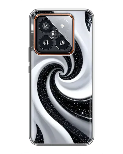 Чехол для Xiaomi 14 Pro с картинкой «Черно-белая спираль»