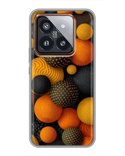 Чехол для Xiaomi 14 Pro с картинкой «Объемные оранжевые сферы» Чехол для Xiaomi 14 Pro с картинкой «Объемные оранжевые сферы»