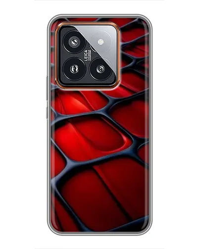 Чехол для Xiaomi 14 Pro с картинкой «Красная глянцевая сетка»