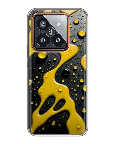 Чехол для Xiaomi 14 Pro с картинкой «Жидкое желтое золото»