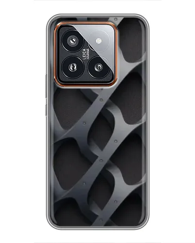Чехол для Xiaomi 14 Pro с картинкой «Объемное серое плетение»