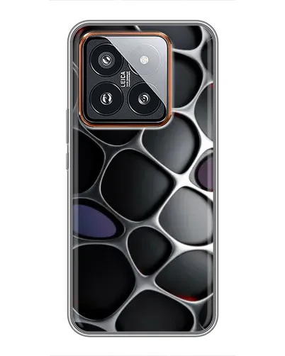 Чехол для Xiaomi 14 Pro с картинкой «Объемная темная решетка»
