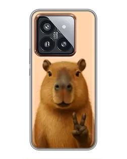 Чехол для Xiaomi 14 Pro с картинкой «Капибара виктория» Чехол для Xiaomi 14 Pro с картинкой «Капибара виктория»