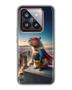 Чехол для Xiaomi 14 Pro с картинкой «Капи-мен супергерой» Чехол для Xiaomi 14 Pro с картинкой «Капи-мен супергерой»