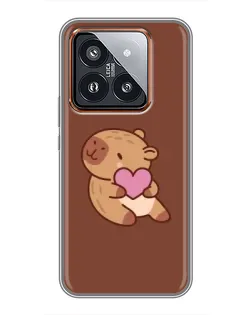 Чехол для Xiaomi 14 Pro с картинкой «Капибара с сердцем» Чехол для Xiaomi 14 Pro с картинкой «Капибара с сердцем»