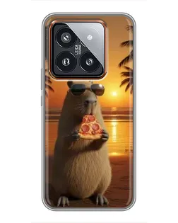 Чехол для Xiaomi 14 Pro с картинкой «Капибара с пиццей» Чехол для Xiaomi 14 Pro с картинкой «Капибара с пиццей»