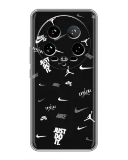 Чехол для Xiaomi 14 Ultra с картинкой «Nike Black Pattern»