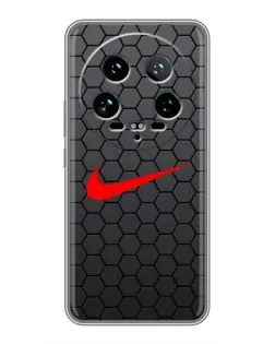 Чехол для Xiaomi 14 Ultra с картинкой «Nike — карбоновая сетка»