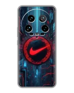 Чехол для Xiaomi 14 Ultra с картинкой «Техногенный стиль Nike»