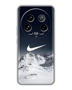 Чехол для Xiaomi 14 Ultra с картинкой «Nike — зимние горы»