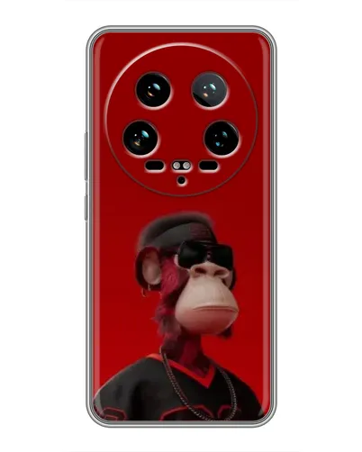 Чехол для Xiaomi 14 Ultra с картинкой «Bored Ape в красном»