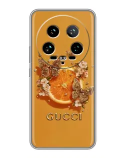 Чехол для Xiaomi 14 Ultra с картинкой «Gucci — золотые бабочки» Чехол для Xiaomi 14 Ultra с картинкой «Gucci — золотые бабочки»