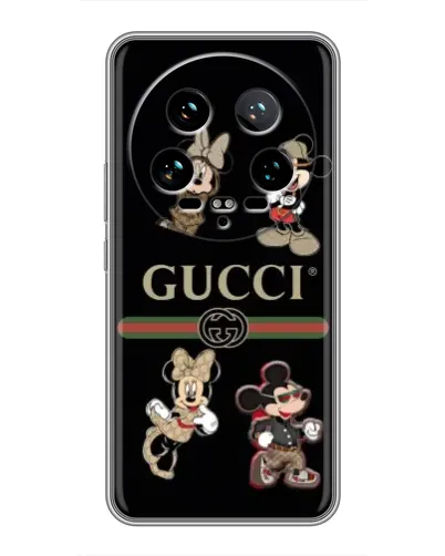 Чехол для Xiaomi 14 Ultra с картинкой «Gucci — герои Disney и монограмма» Чехол для Xiaomi 14 Ultra с картинкой «Gucci — герои Disney и монограмма»