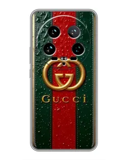 Чехол для Xiaomi 14 Ultra с картинкой «Gucci — фирменная полоса и золото» Чехол для Xiaomi 14 Ultra с картинкой «Gucci — фирменная полоса и золото»