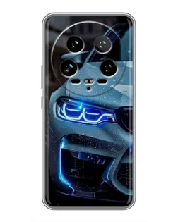 Чехол для Xiaomi 14 Ultra с картинкой «Взгляд BMW с синими фарами» Чехол для Xiaomi 14 Ultra с картинкой «Взгляд BMW с синими фарами»