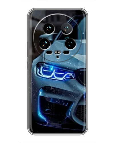 Чехол для Xiaomi 14 Ultra с картинкой «Взгляд BMW с синими фарами» Чехол для Xiaomi 14 Ultra с картинкой «Взгляд BMW с синими фарами»