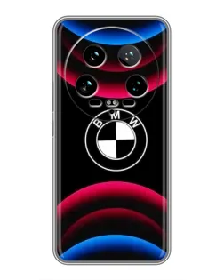 Чехол для Xiaomi 14 Ultra с картинкой «Логотип BMW и неоновые дуги» Чехол для Xiaomi 14 Ultra с картинкой «Логотип BMW и неоновые дуги»