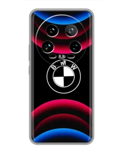 Чехол для Xiaomi 14 Ultra с картинкой «Логотип BMW и неоновые дуги» Чехол для Xiaomi 14 Ultra с картинкой «Логотип BMW и неоновые дуги»