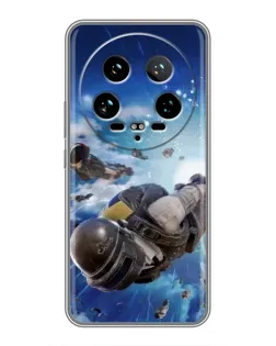 Чехол для Xiaomi 14 Ultra с картинкой «Десант PUBG — прыжок»